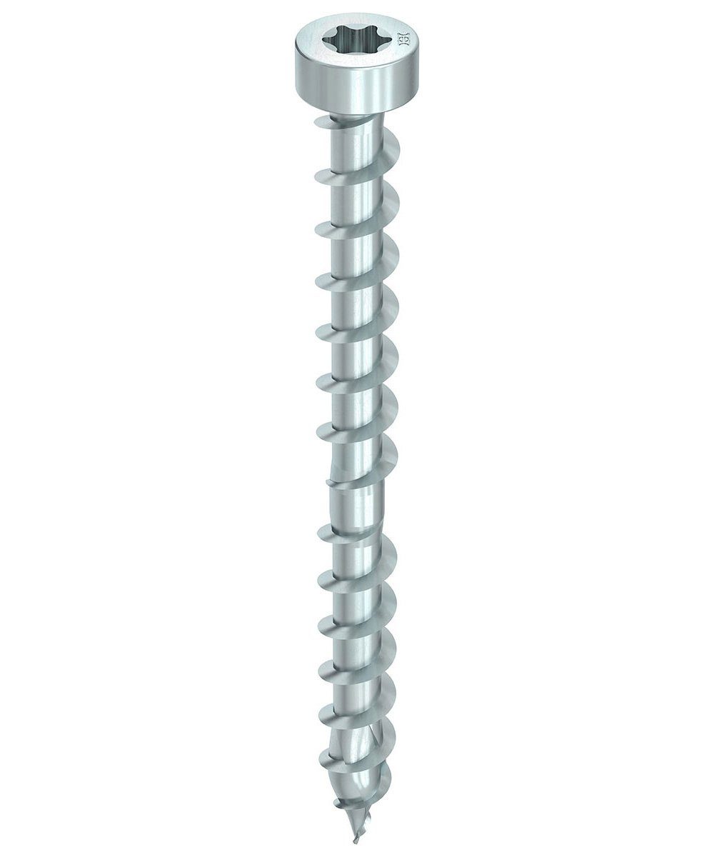 6,5x150 Schrauben mm CombiConnect, Zylinderkopf), verzinkt, (Stahl Spanplattenschraube HECO TOPIX-plus weiß