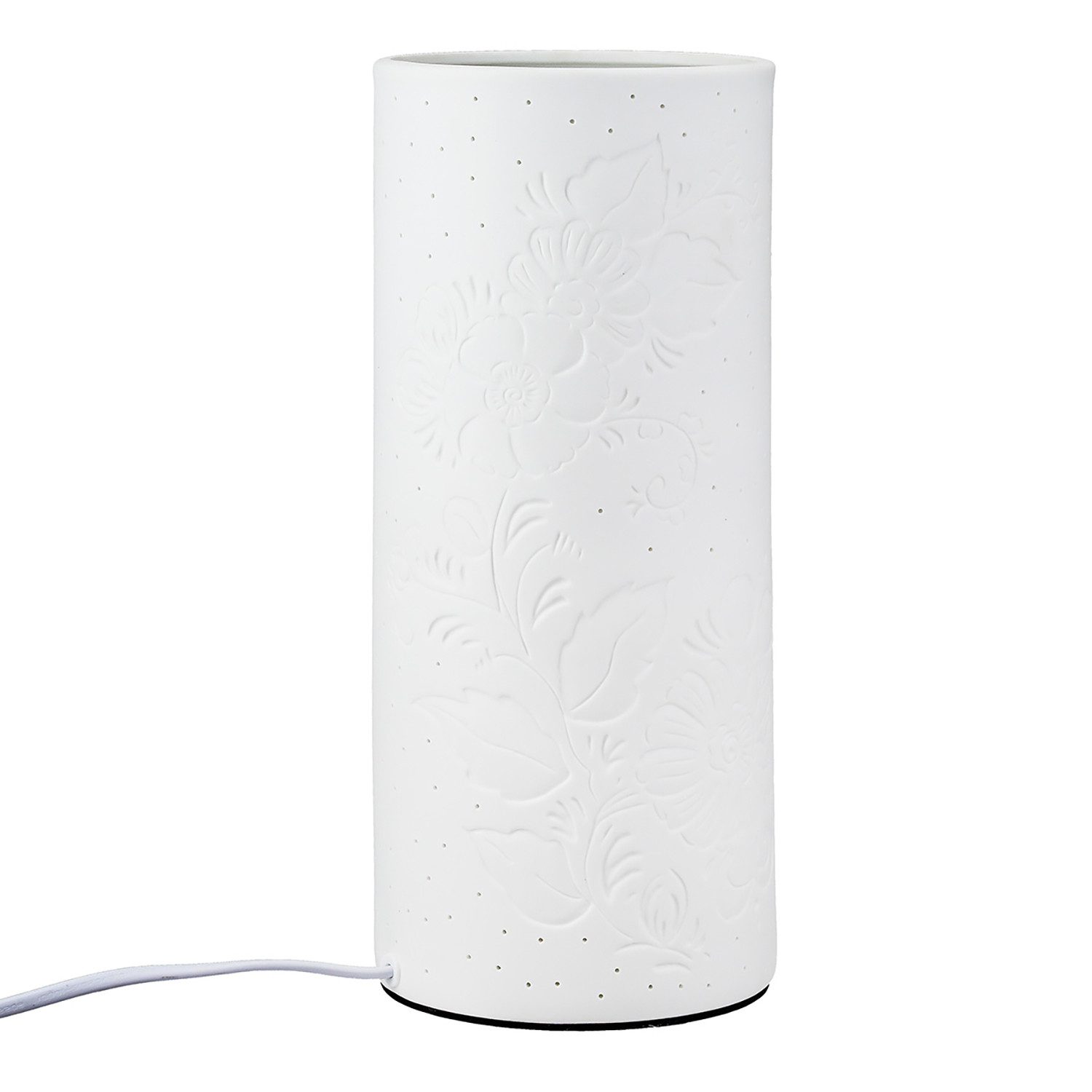 GILDE Tischleuchte FLOWER Tischleuchte - weiß - Porzellan - Höhe 20cm x Ø 12cm - Lampe, Tischlampe - Schreibtischlampe - Nachttischlampe