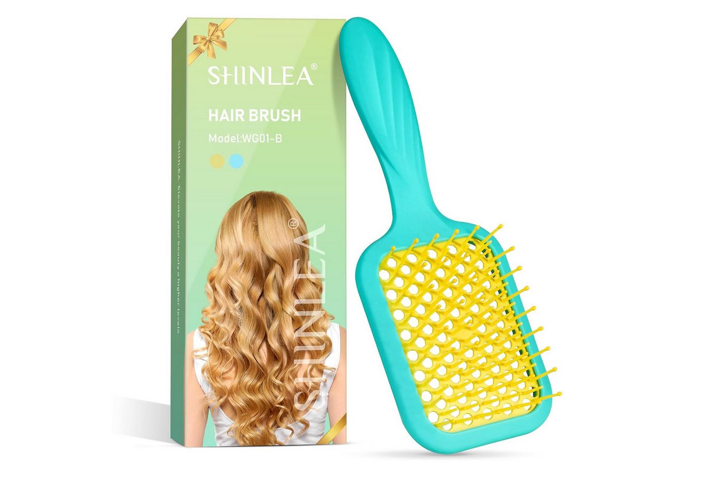 SHINLEA Haarkamm Haarbürste ohne Ziepen für nasses und trockenes Haar, Eliminates pulling or snagging, Increases shine