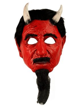 Ghoulish Productions Verkleidungsmaske Klassischer Teufel Maske, Handbemalte Latexmaske für Dein Teufel Kostüm