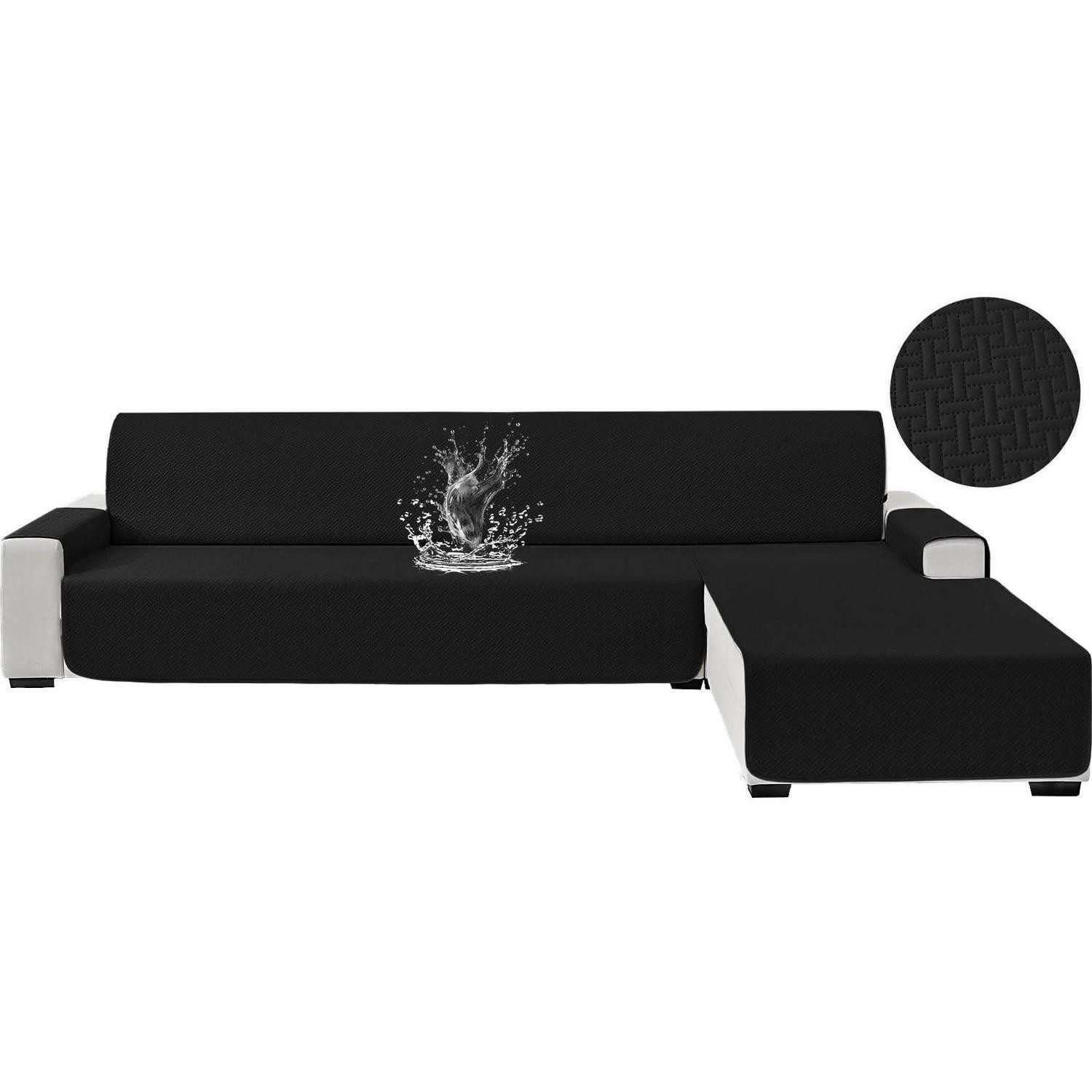 LuxusKollektion Ecksofahusse Sofabezug Ecksofa Wasserdicht Schwarz L Form 2 Sitzer (L 210 CM)