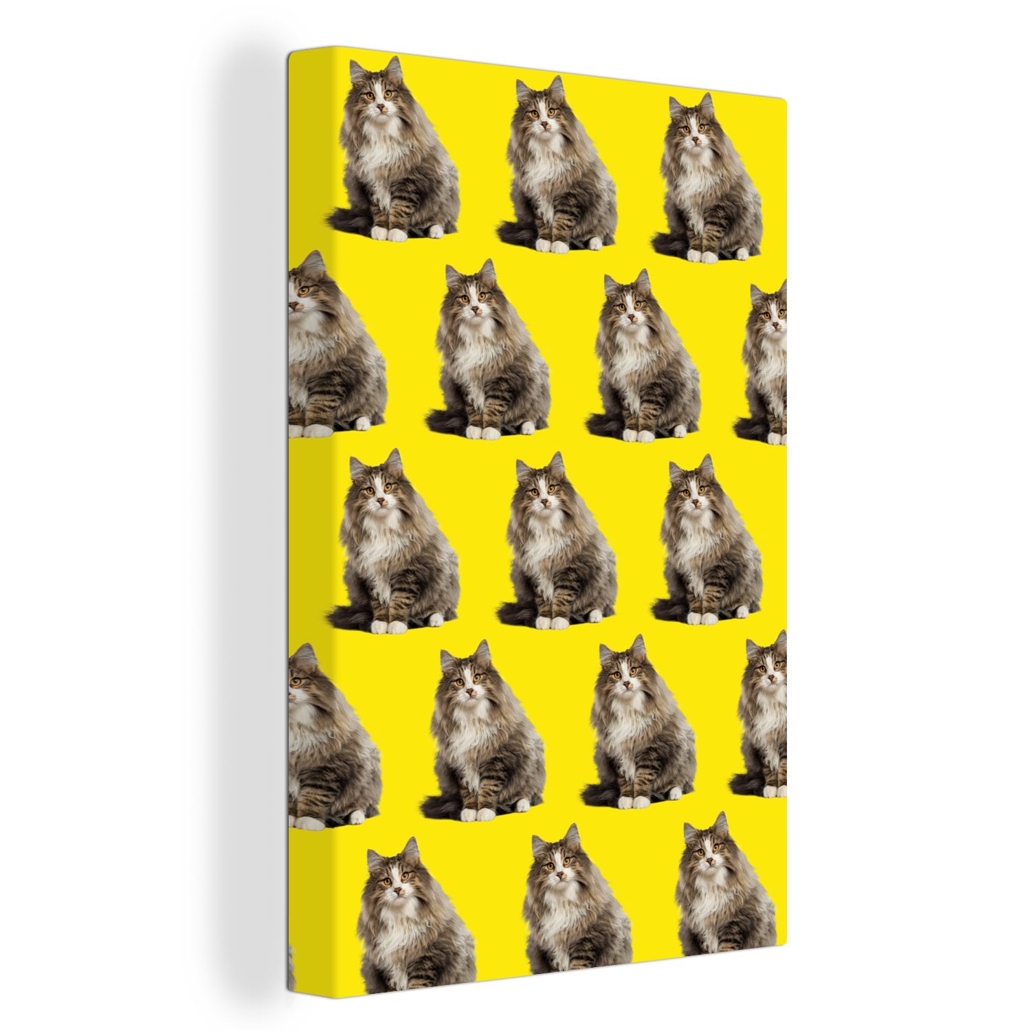 OneMillionCanvasses® Leinwandbild Haustiere - Gelb - Muster, (1 St), Leinwandbild fertig bespannt inkl. Zackenaufhänger, Gemälde, 20x30 cm