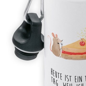 Mr. & Mrs. Panda Trinkflasche Mäuse Kuchen - Weiß - Geschenk, Geburtstag, Flasche, Kindertrinkflasc, Bruch- und auslaufsicher