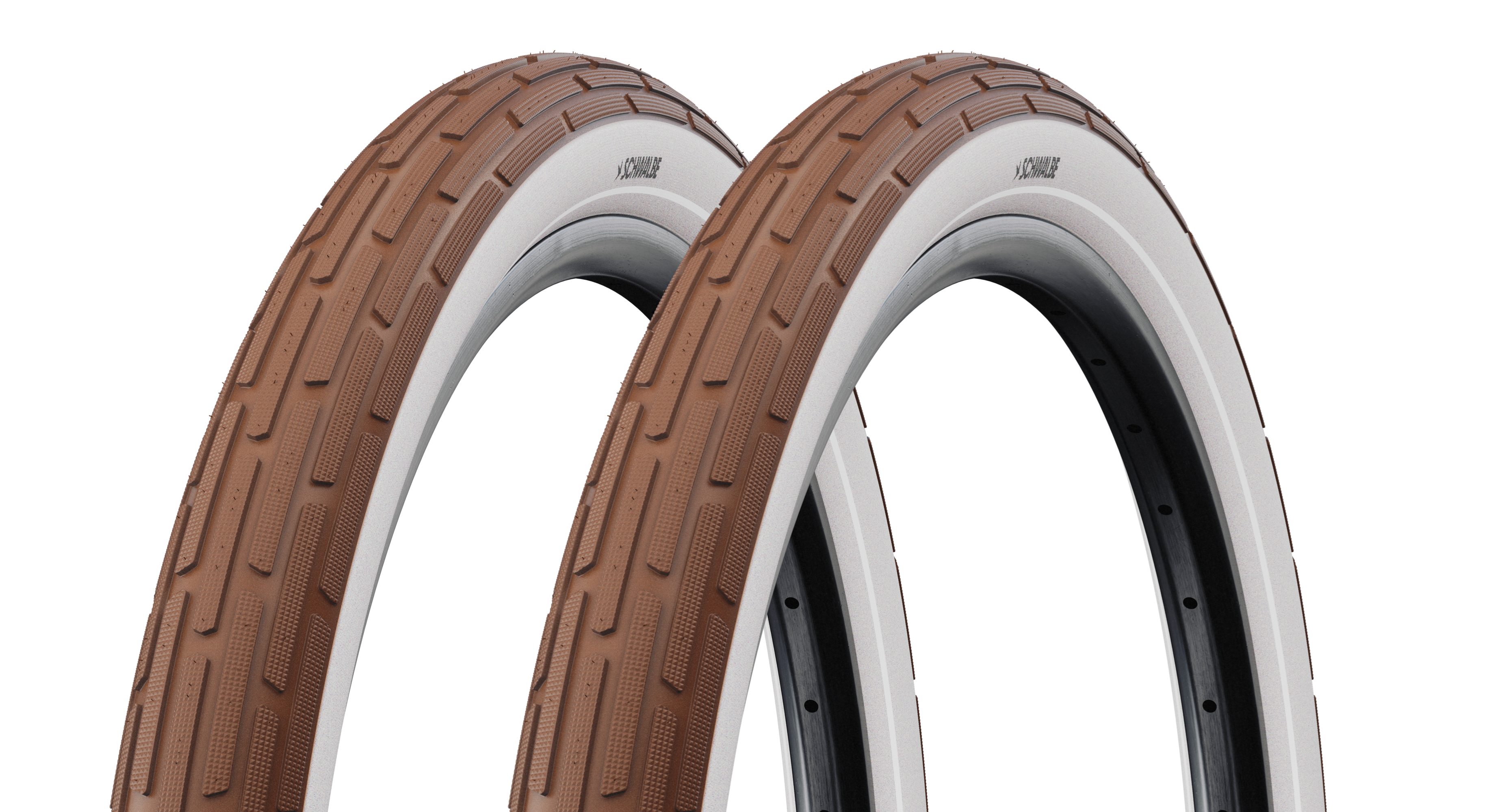 Schwalbe Fahrradreifen 2x Schwalbe Motion Fat Frank Braun/Weißwand 28 x 2.00 - 50-622