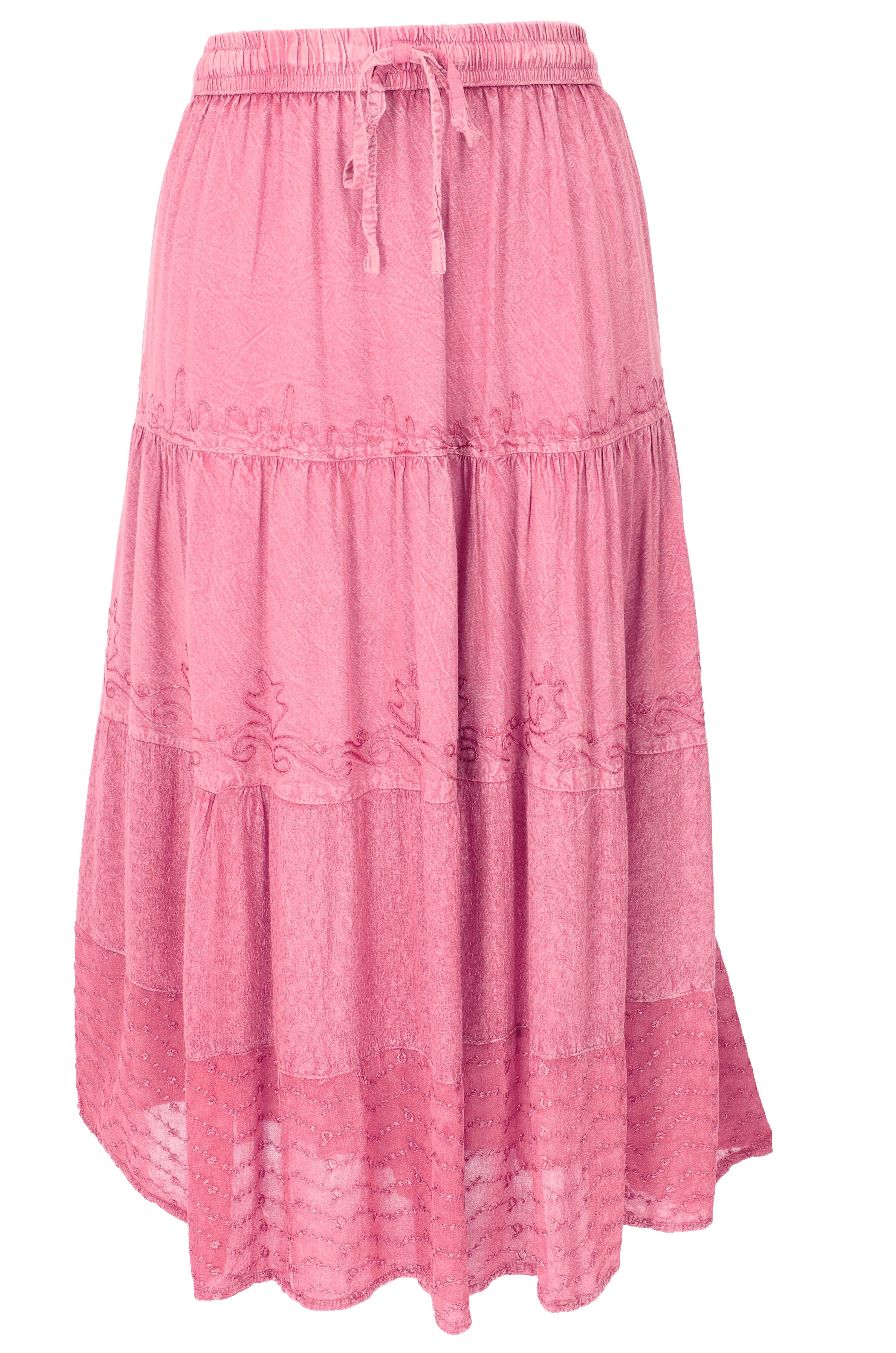 Guru-Shop Minirock Bestickter Boho Hippierock, indischer Maxirock,.. alternative Bekleidung