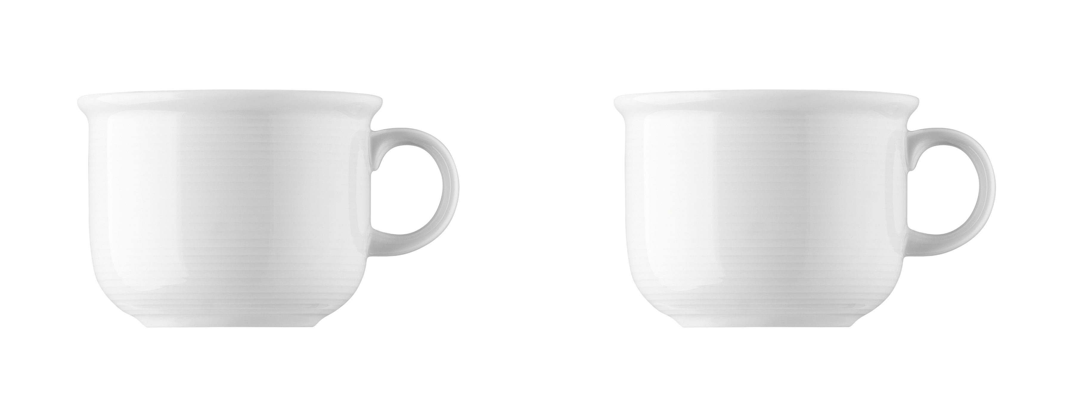 Porzellan, - spülmaschinenfest mikrowellengeeignet 2 TREND - Porzellan, Weiß und Kaffee-Obertasse Tasse Thomas Porzellan Stück,