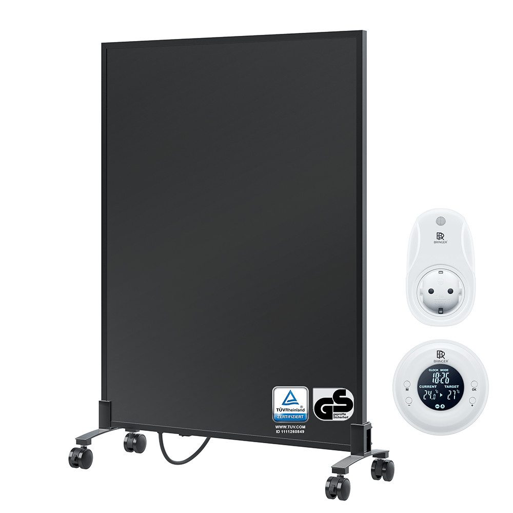 Bringer Infrarotheizung Standgerät, 300-1200 Watt, inkl. Standfüße, 5 Jahre Garantie, TÜV, schwarz