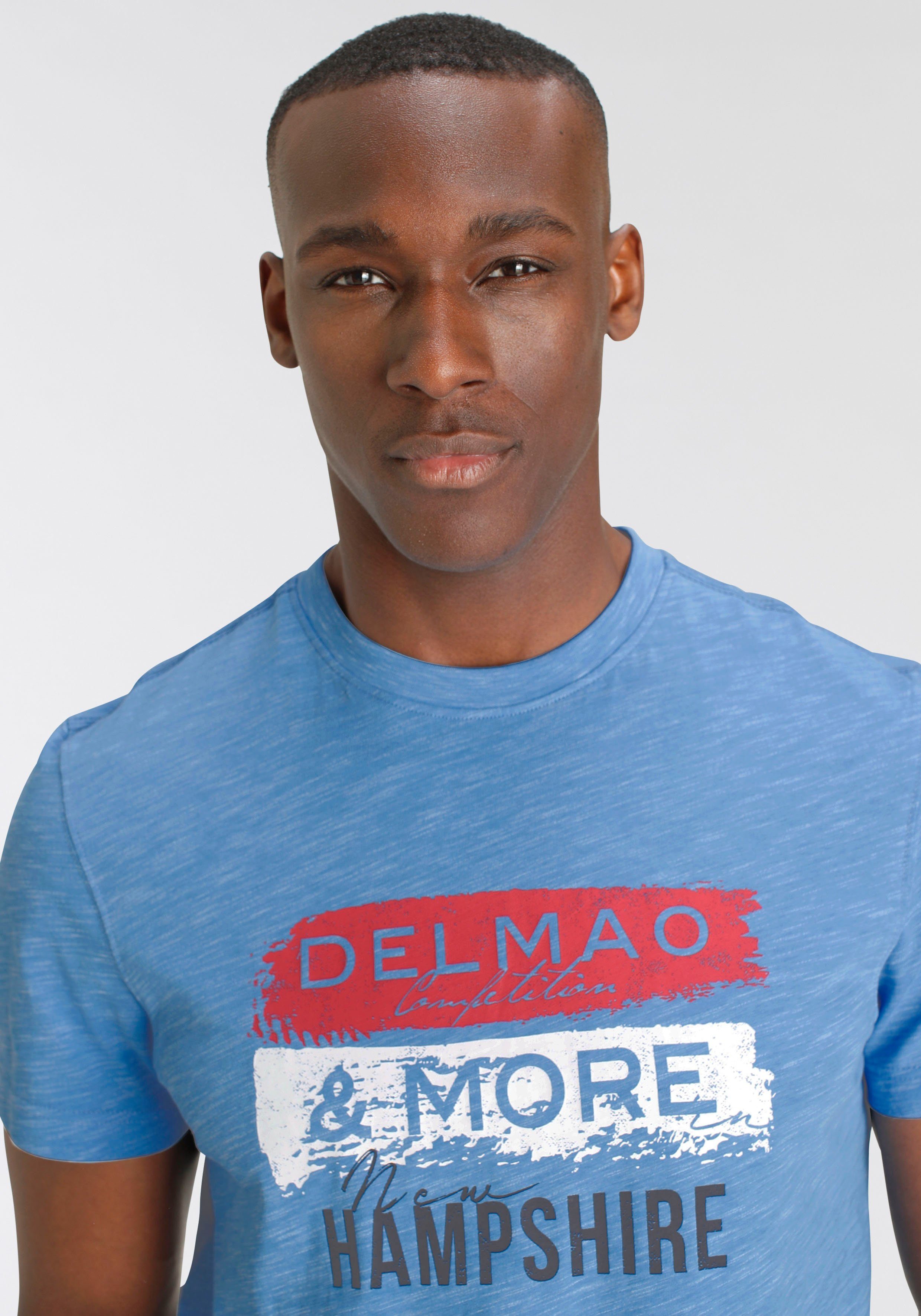 DELMAO T-Shirt Kurzarm, bedruckt, Rundhals, aus Baumwolle und Polyester