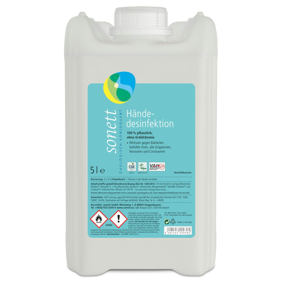 Sonett Sonett Händedesinfektion 5 Liter Hand-Desinfektionsmittel