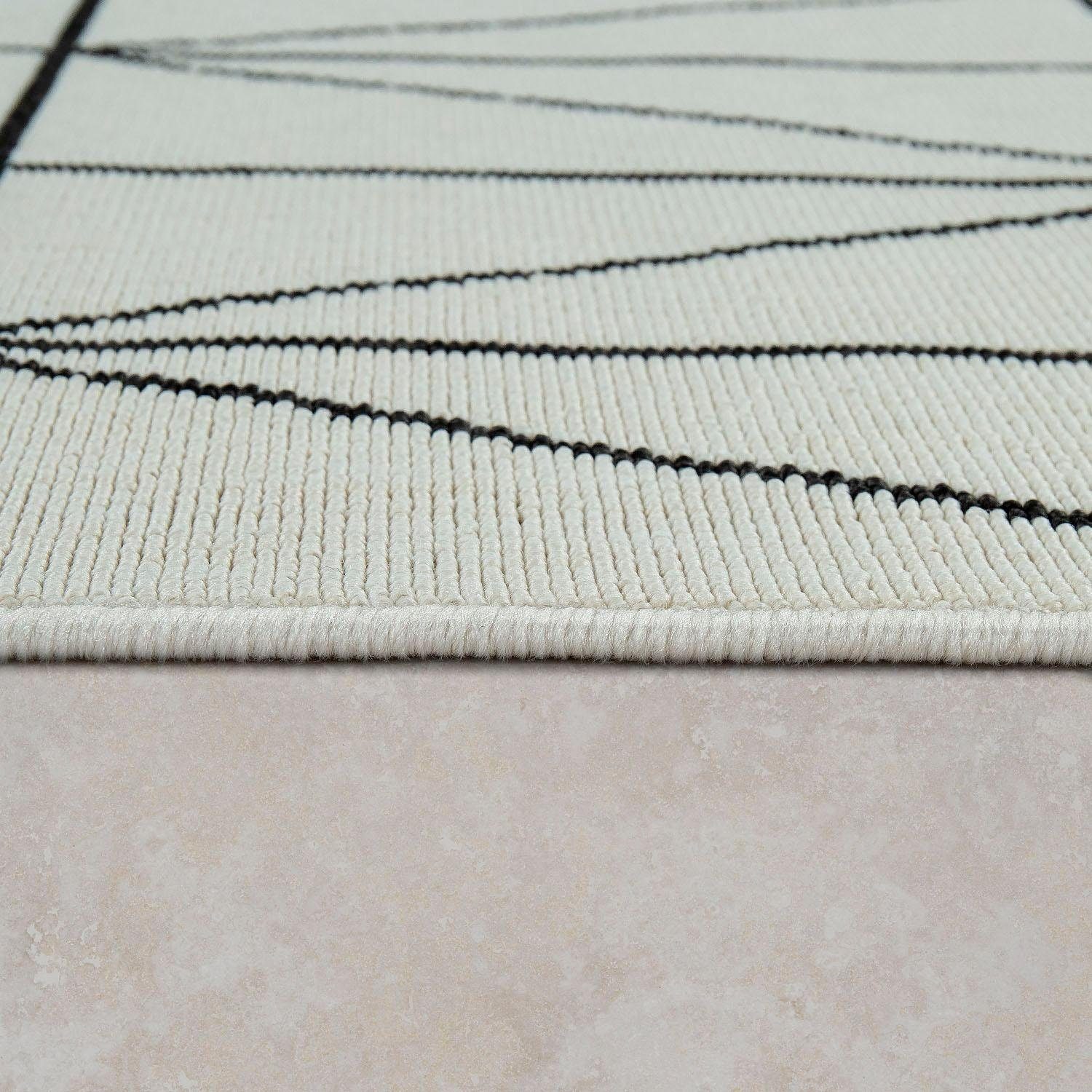 Teppich Brugge 224, Paco gemetrisches und Flachgewebe, Outdoor Muster, In- modernes 4 Höhe: rechteckig, Home, weiß geeignet mm