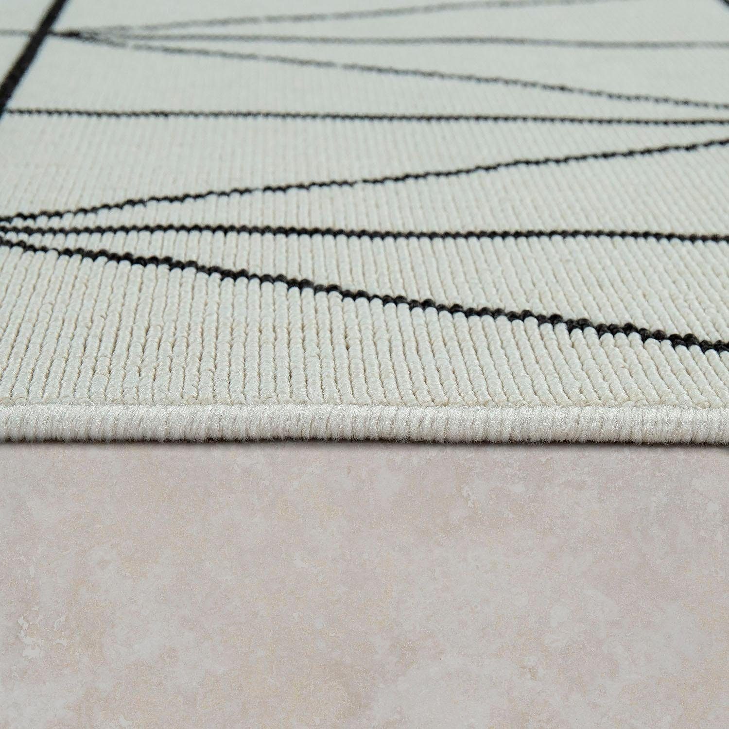 Paco Home Teppich Brugge 224, rechteckig, Höhe: 4 mm, Flachgewebe, modernes gemetrisches Muster, In- und Outdoor geeignet