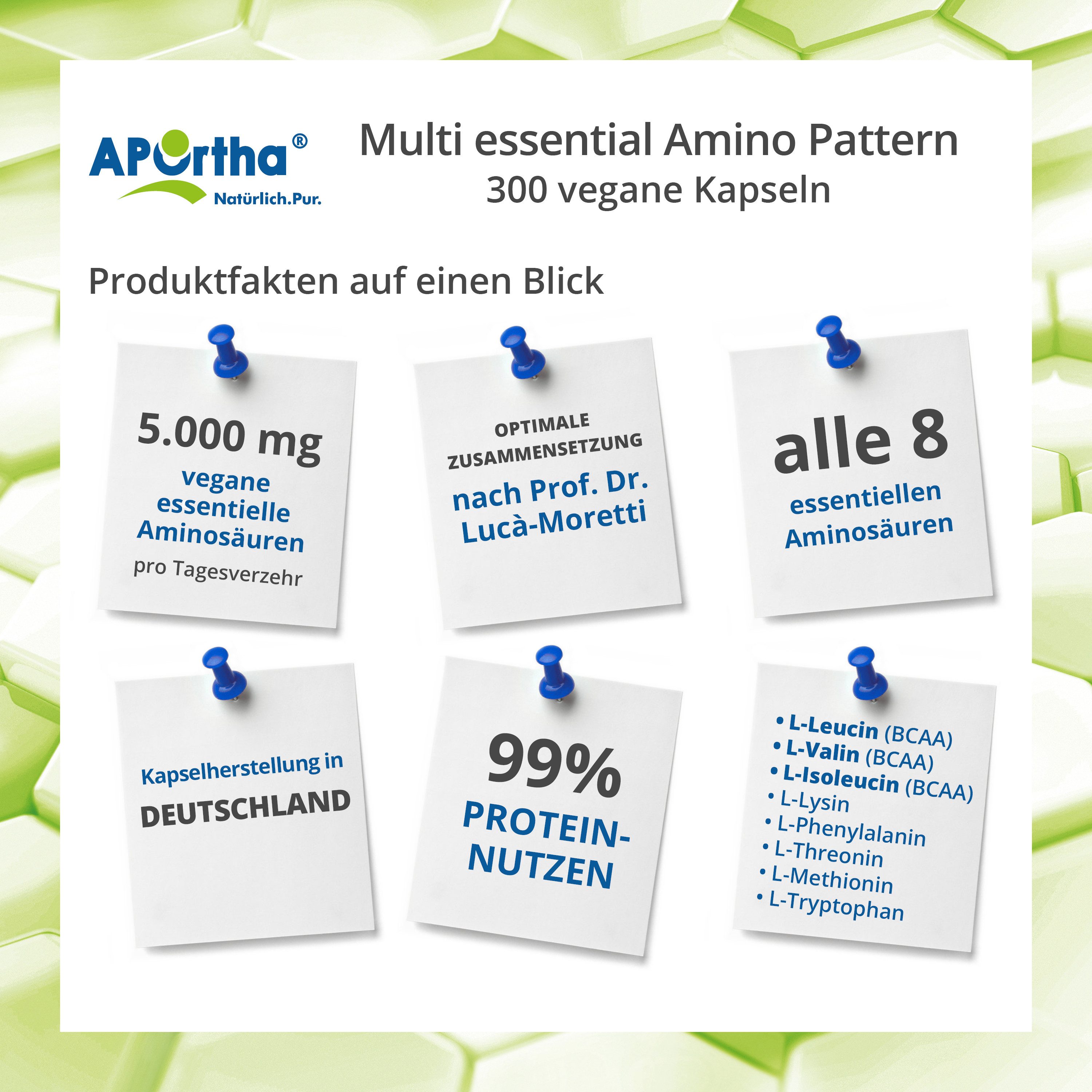 APOrtha APOrtha® Multi essential Amino Pattern 500 mg - 300 vegane Kapseln, 183 g