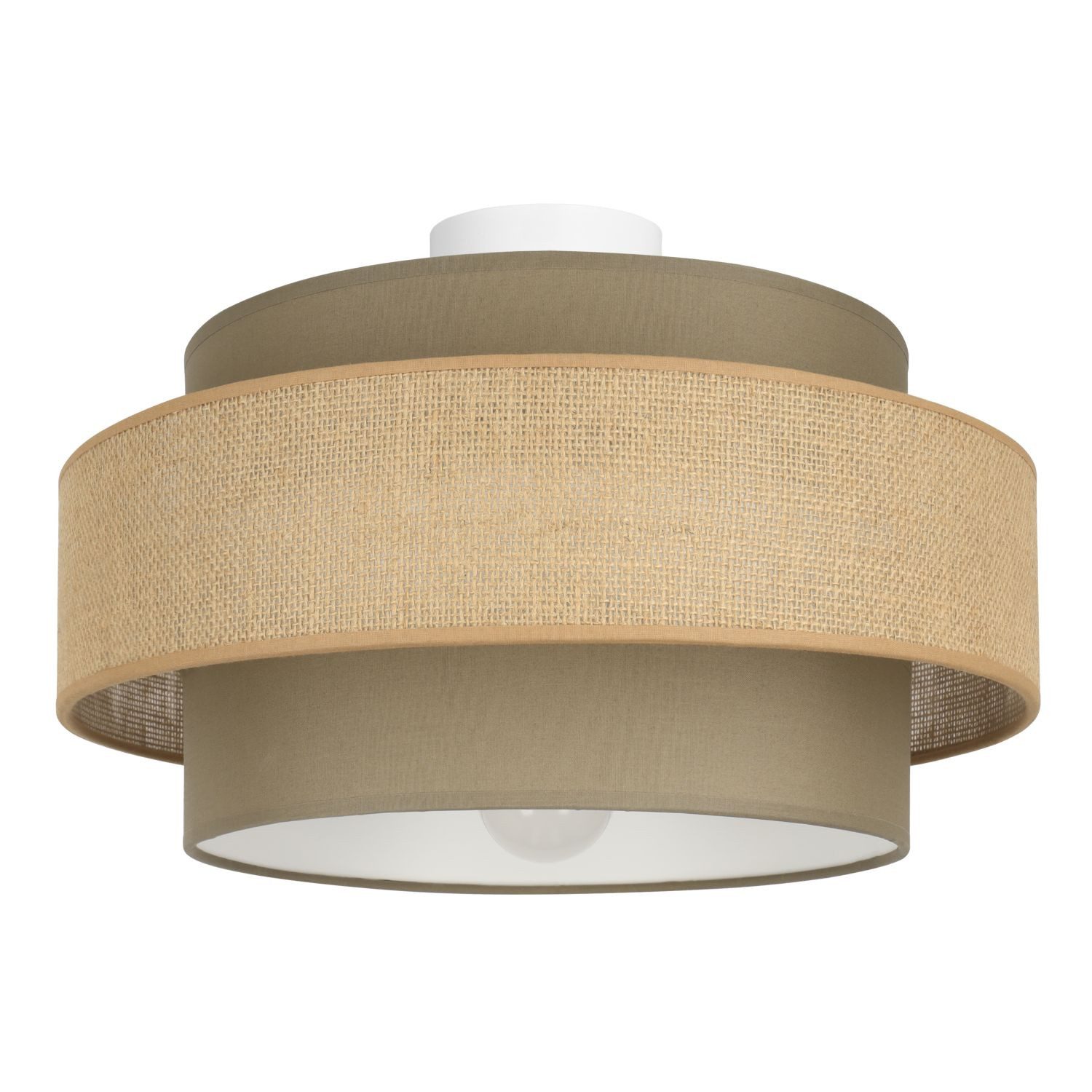 Licht-Erlebnisse Deckenleuchte GELO, ohne Leuchtmittel, Metall E27 D: 40 cm rund Weiß Beige Dunkelbeige Modern Deckenleuchte