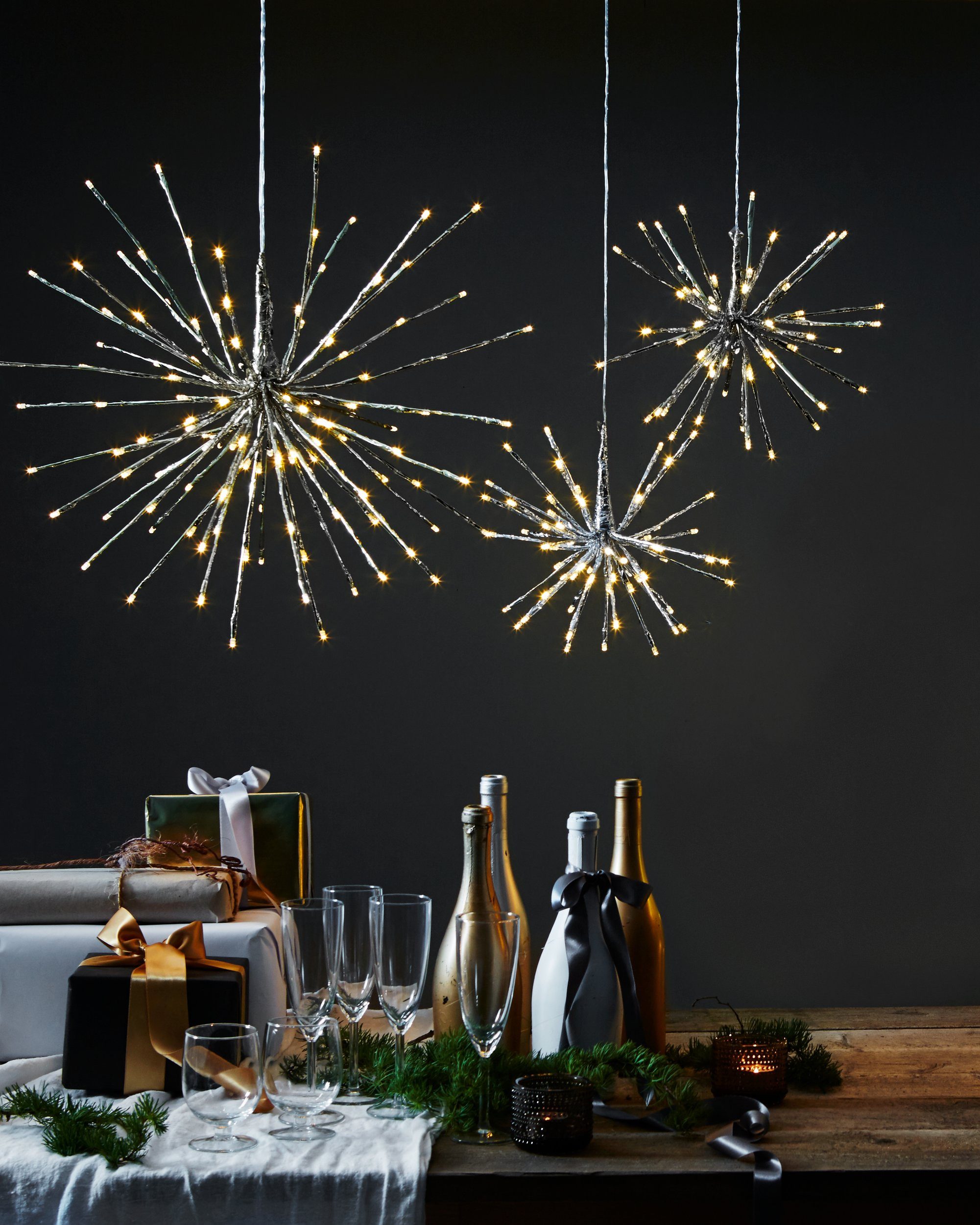 EGLO Dekoobjekt Firework, aus Stahl und Kunststoff, Hängelampe weihnachtlich, Christmas