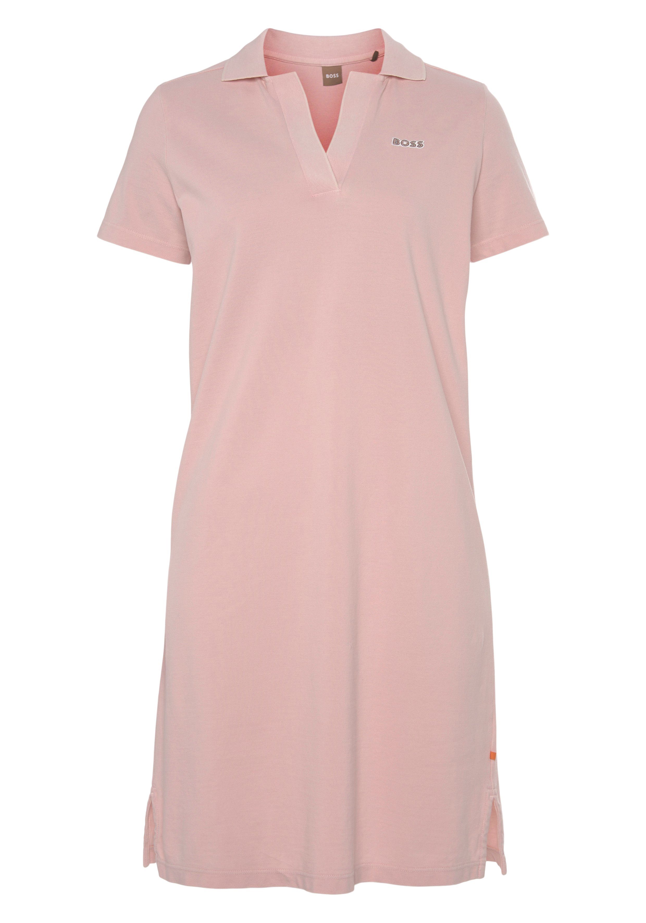 ORANGE pink Logostickerei BOSS Shirtkleid mit