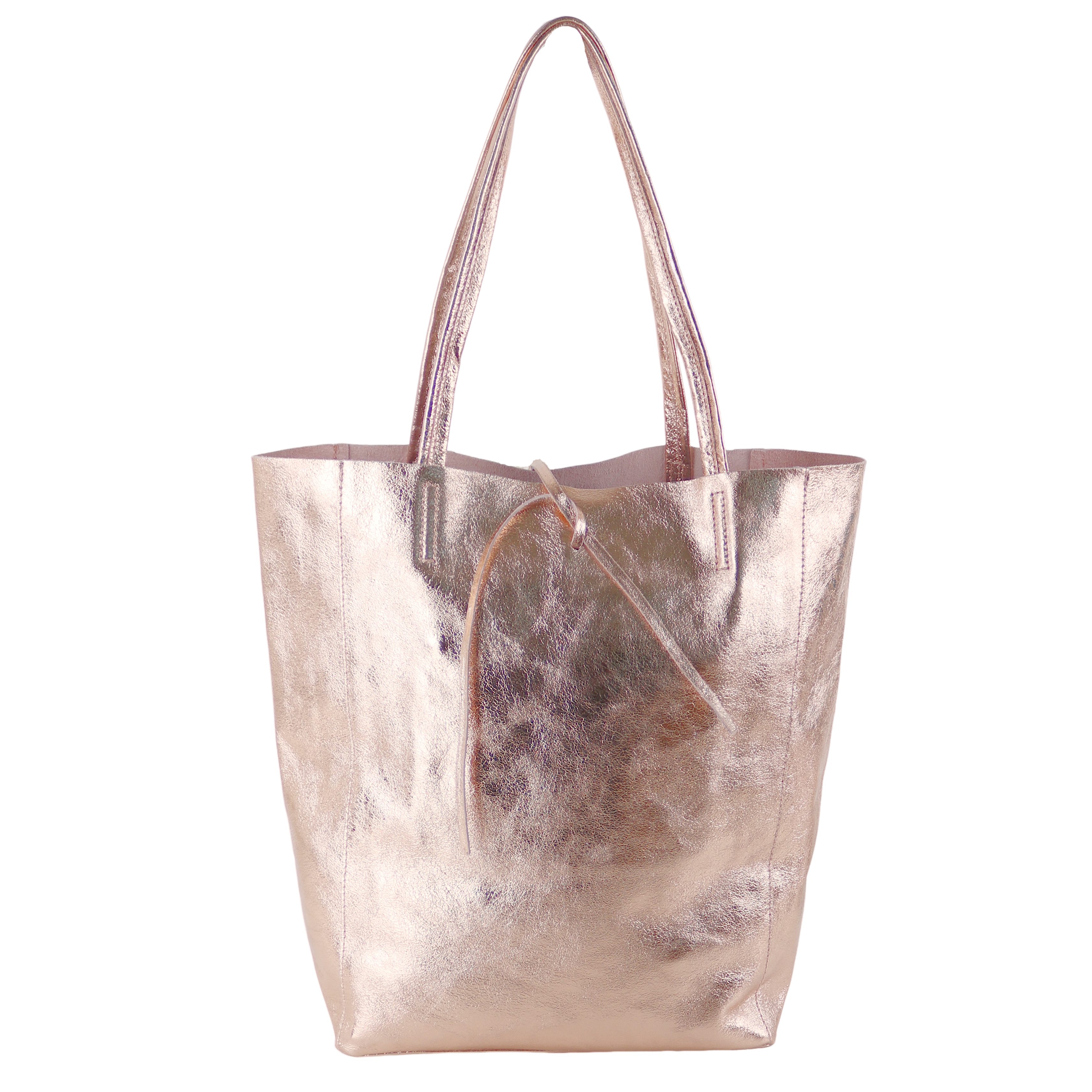 Shopper aus Echtleder / Wildleder, Made in Italy, Henkeltasche Tasche