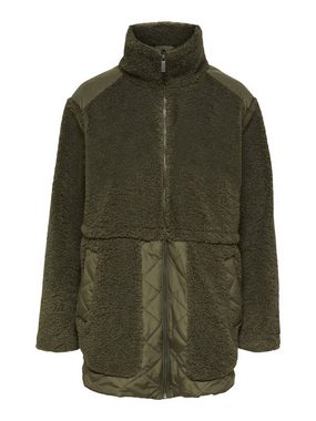 SELECTED FEMME Blouson Warme Teddy Kunstfell Übergangsjacke Fleece Parka ohne Kapuze SLFRUBA 4320 in Khaki