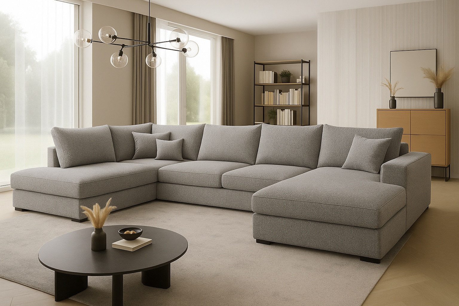 A&J MöbelLand GmbH Ecksofa FABIO 328x182 cm mit Schlaffunktion, Bonellfederkern und Bettkasten, Viele Varianten zur Auswahl – wählen Sie Farbe!, TOP ANGEBOT!