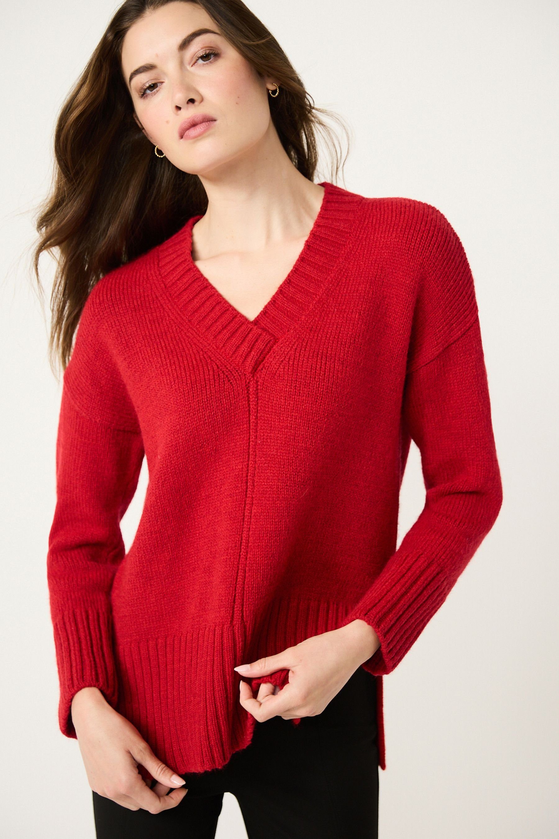 (1-tlg) V-Ausschnitt-Pullover Red mit Next V-Ausschnitt Pullover