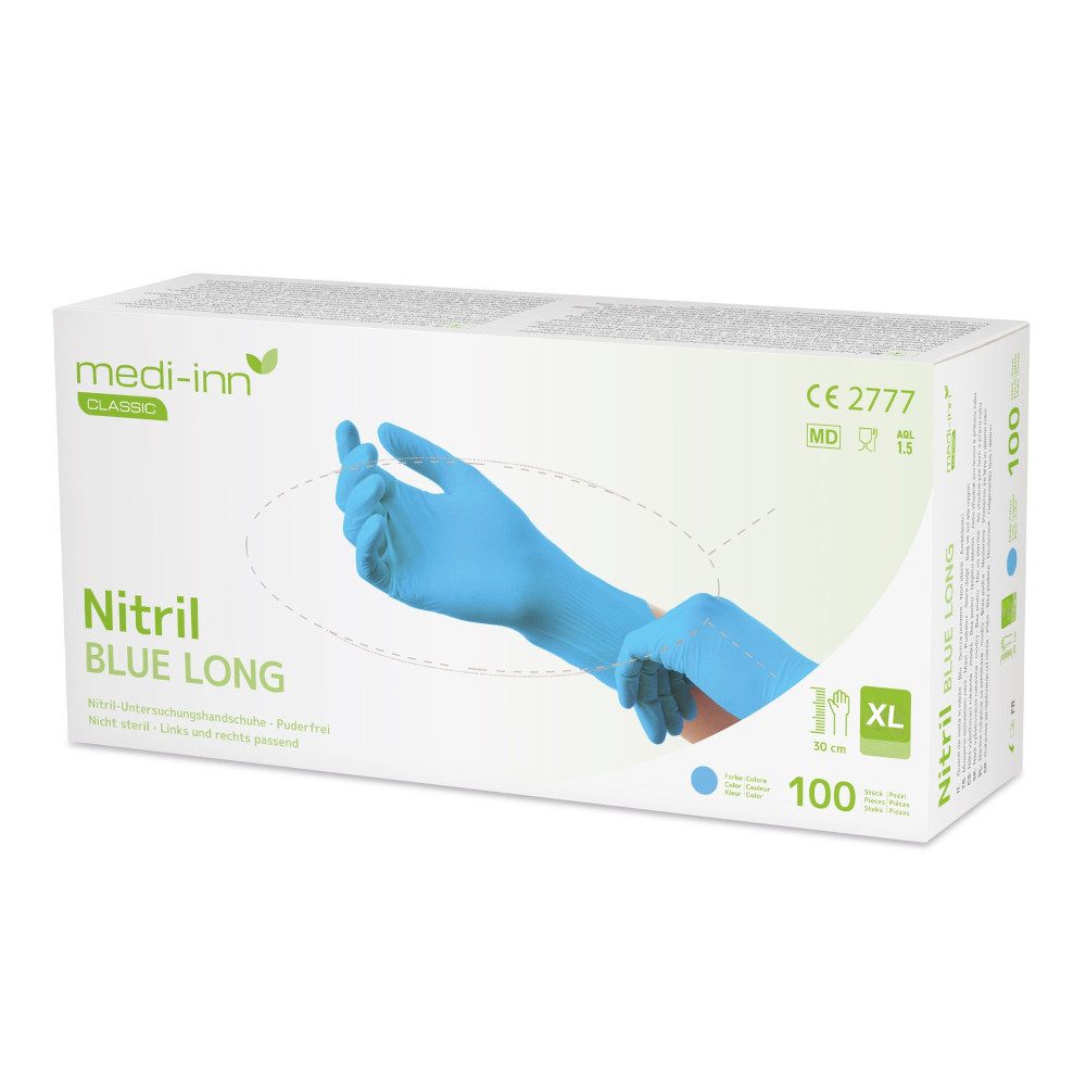 Nitril-Handschuhe Nitril blue long Einmalhandschuhe puderfrei