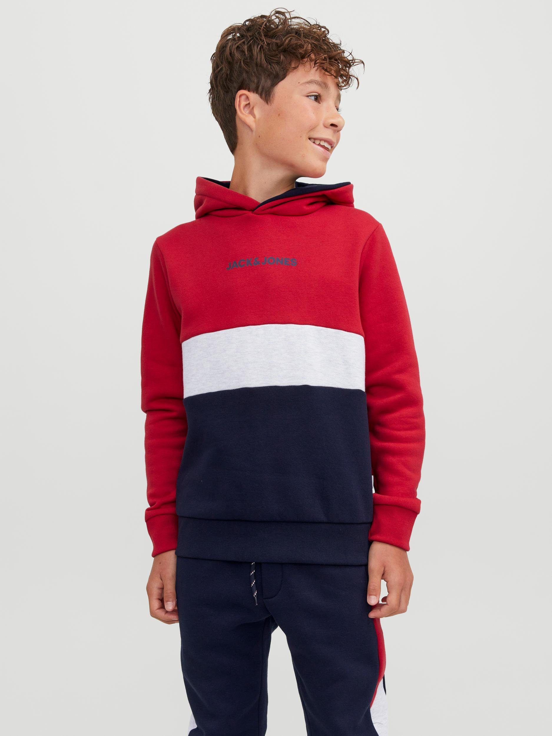 Beliebte Produkte 2024 Red & Jones JJEREID SN Junior JNR SWEAT Tango Jack Hoodie HOOD BLOCKING