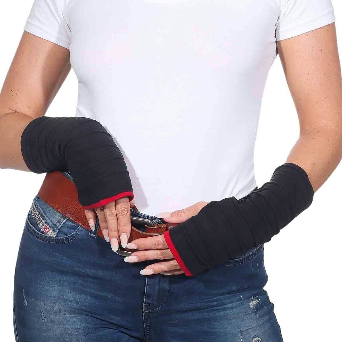 KUNST UND MAGIE Armstulpen Armstulpen Fleece Stulpen Handwärmer Handschuhe Hippie Gothic Boho