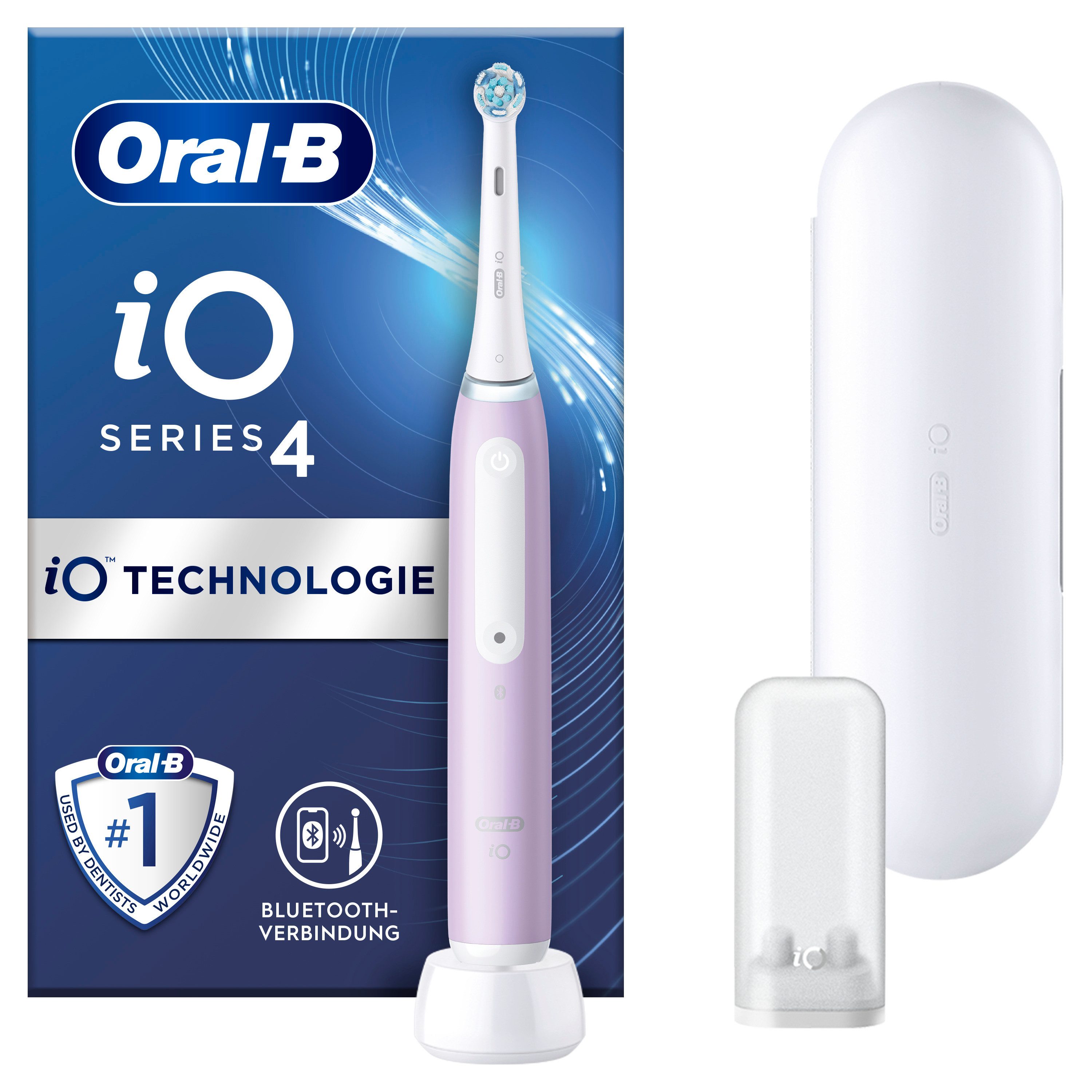 Oral-B Elektrische Zahnbürste iO 4, Aufsteckbürsten: 1 St., mit Magnet-Technologie, 4 Putzmodi, Reiseetui