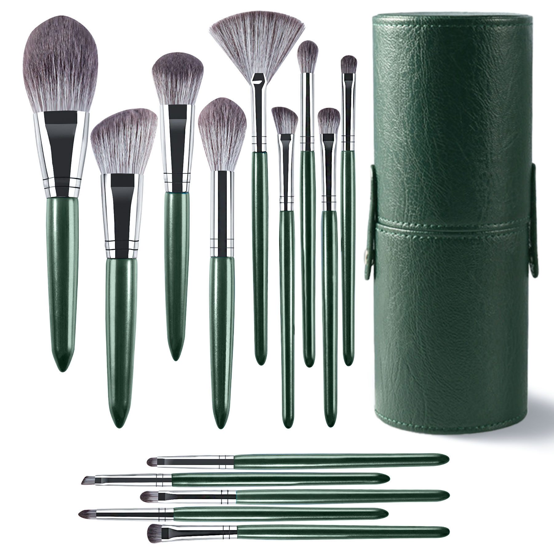 Mutig Kosmetikpinsel-Set Make Up Pinselset 14tlg. Profi Schminkpinsel Kit, Makeup Foundation Brush Lidschatten Pinselset mit PU-Ledertasche