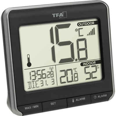 TFA Dostmann Hygrometer »Funk-Thermometer«, (Basisstation, Temperatursender, Bedienungsanleitung), Funk-Thermometer digital
