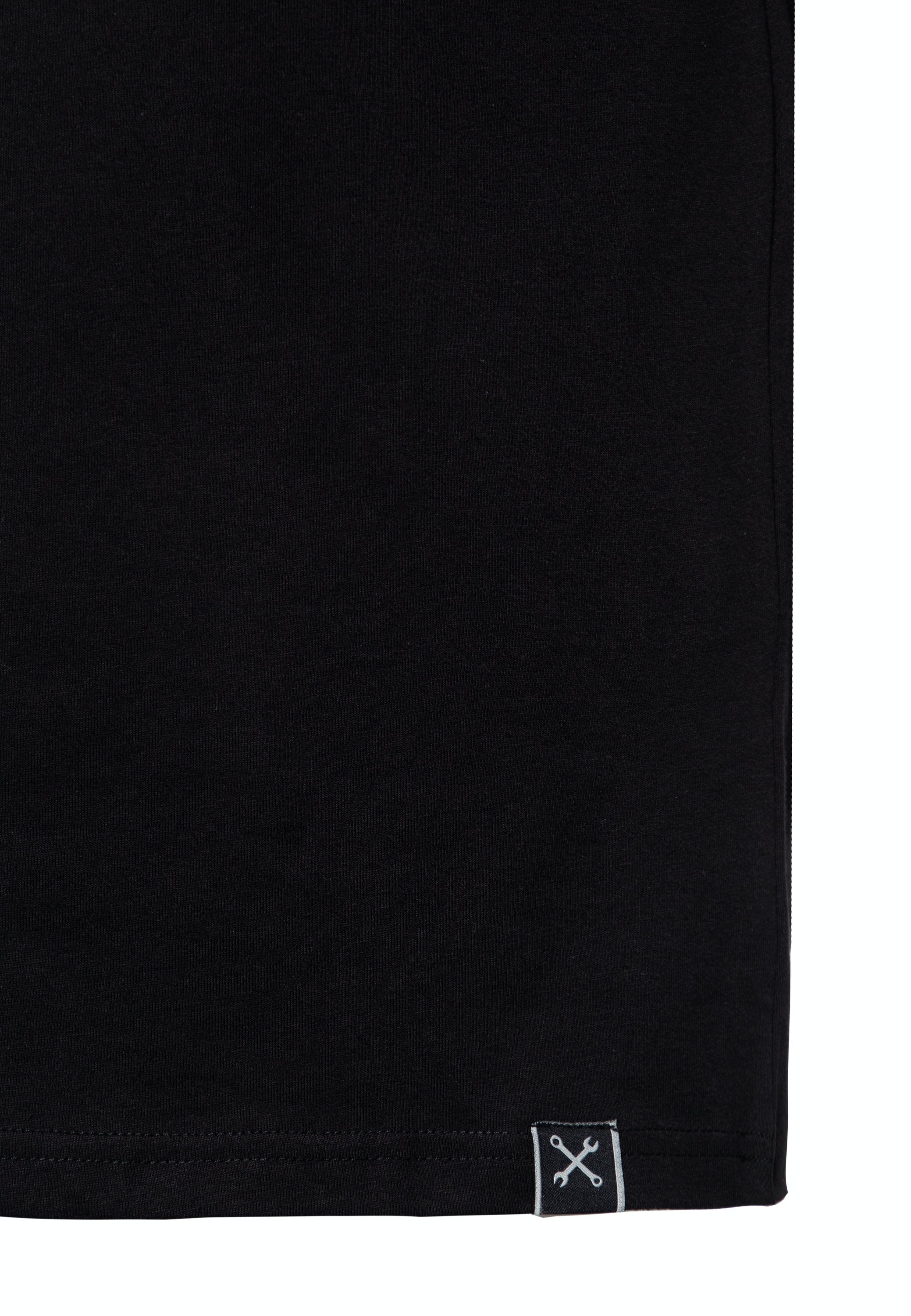Retro mit Print schwarz (1-tlg) Print-Shirt KingKerosin Rebel Rockabilly Street Design im Front