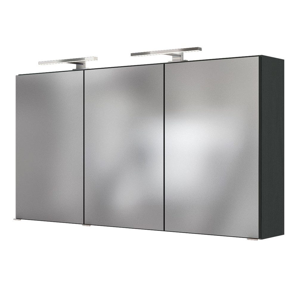 Lomadox Spiegelschrank FLORIDO-03 mit 2x LED-Beleuchtung in graphit B x H x T 120 x 64 x 20 cm