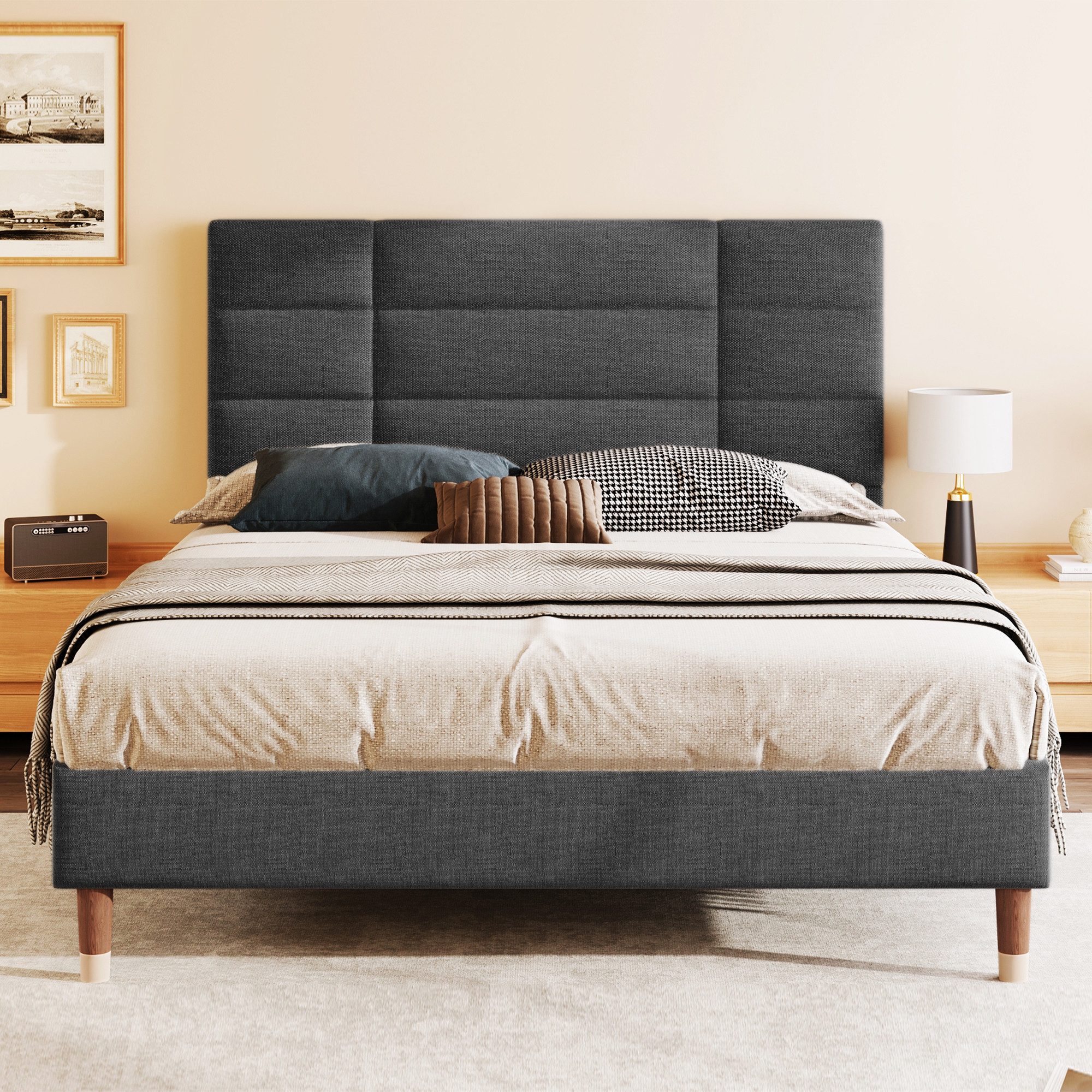 Flieks Polsterbett, Doppelbett Holzbett mit Lattenrost günstig online kaufen