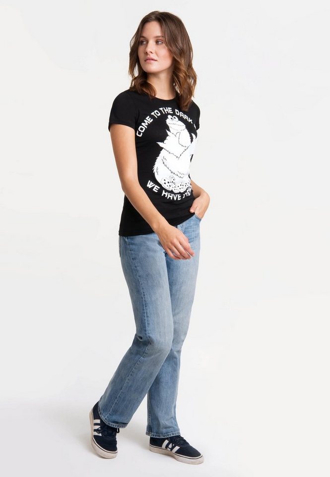 LOGOSHIRT T-Shirt Sesamstrasse - Krümelmonster Dark Side mit lizenziertem  Print, Behält dank Einlaufvorbehandlung stets seine Form