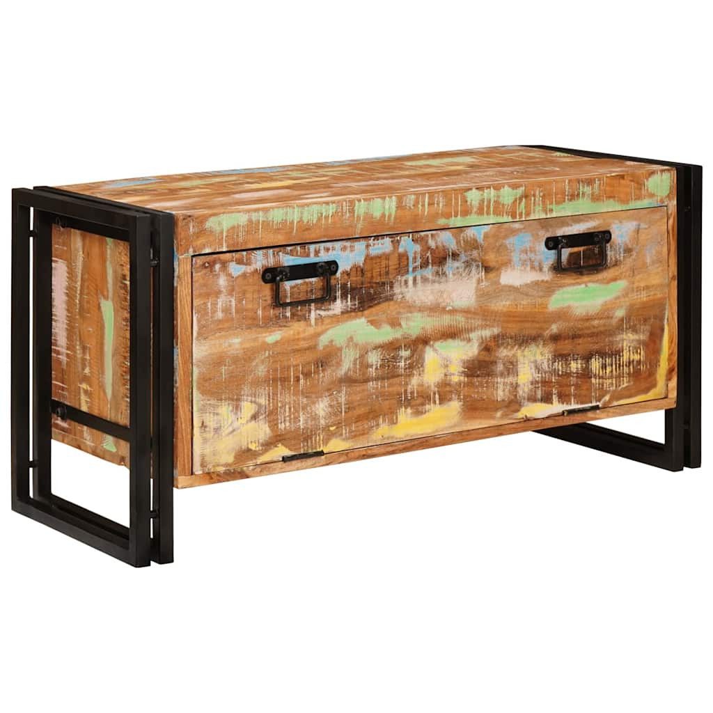 vidaXL Schuhregal Schuhschrank mit Regal Braun 90 x 38 x 45 cm Massives Altholz, 1-tlg.