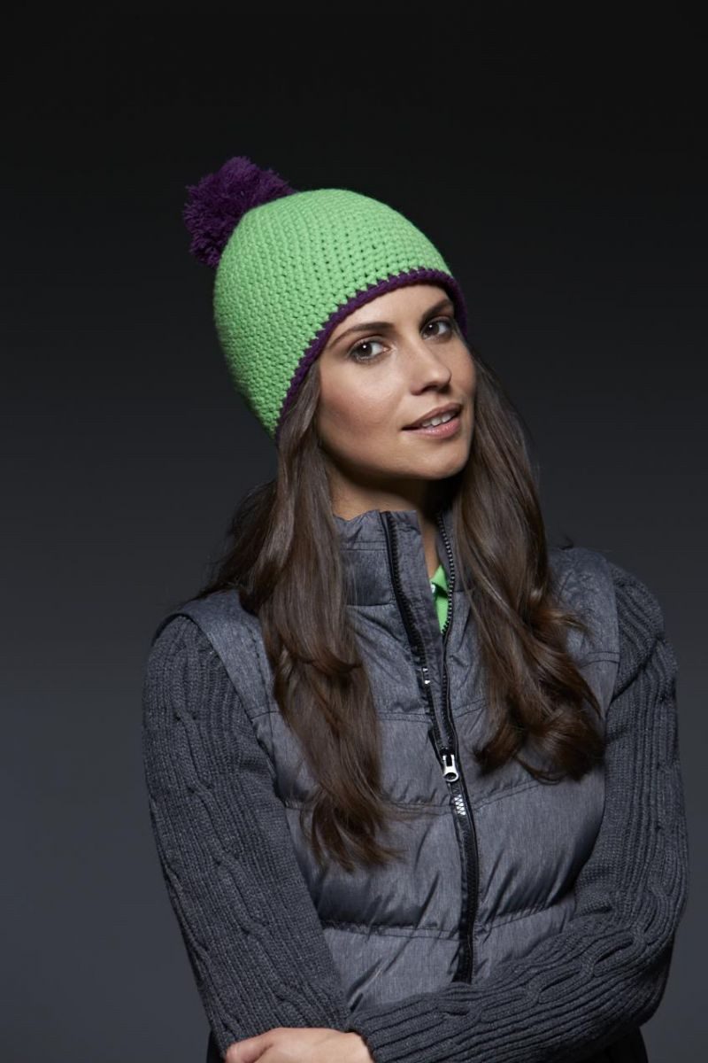 Myrtle Beach Bommelmütze Pompon Hat with Contrast Stripe Wintermütze