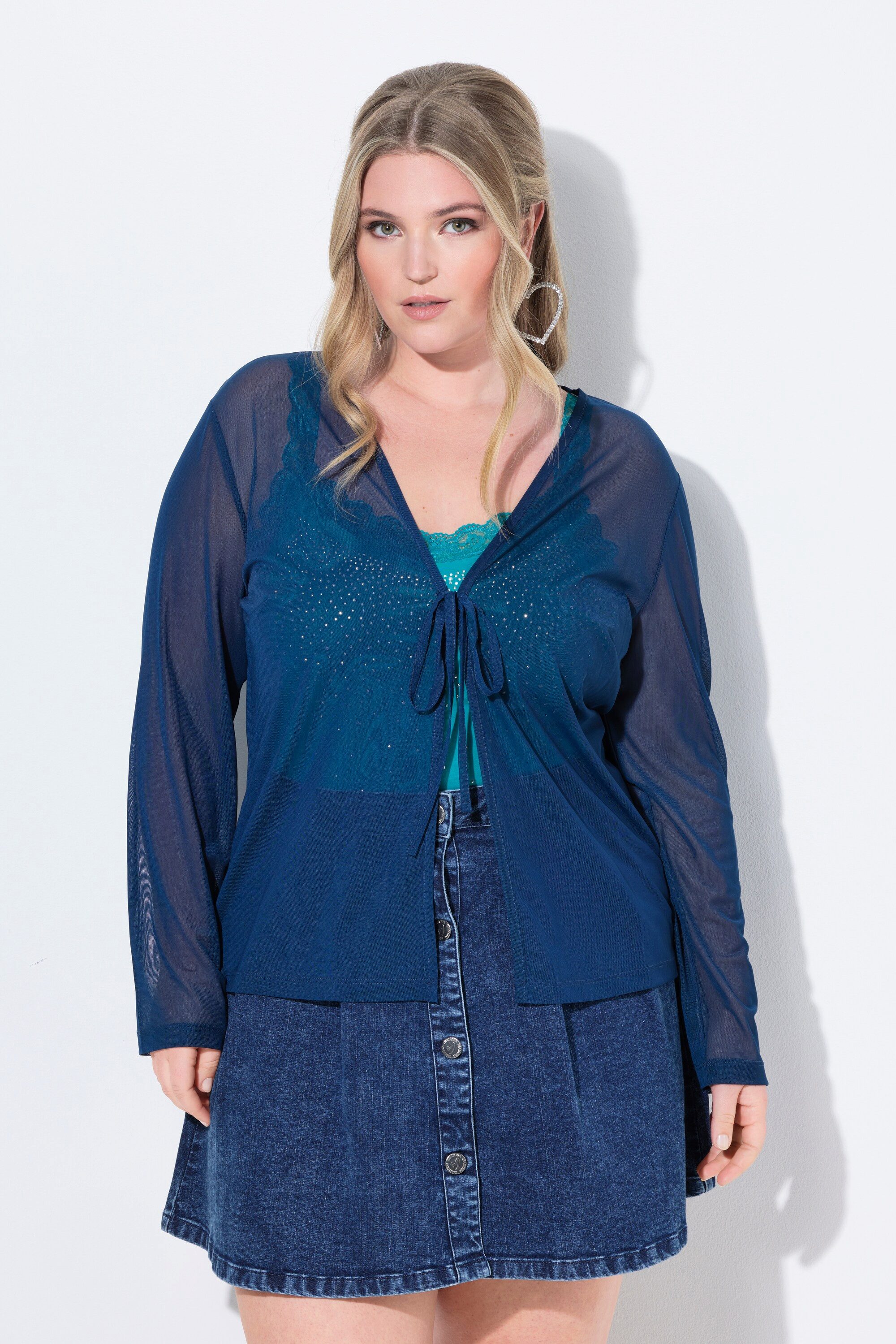 MIAMODA Sommerjacke Mesh-Jacke A-Linie Bindeband günstig online kaufen