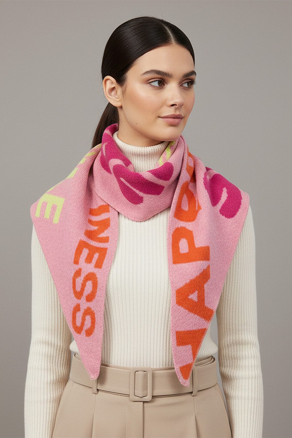 Faera Modeschal Positive Vibes Smiley, (1-St), 9431 in Rosa