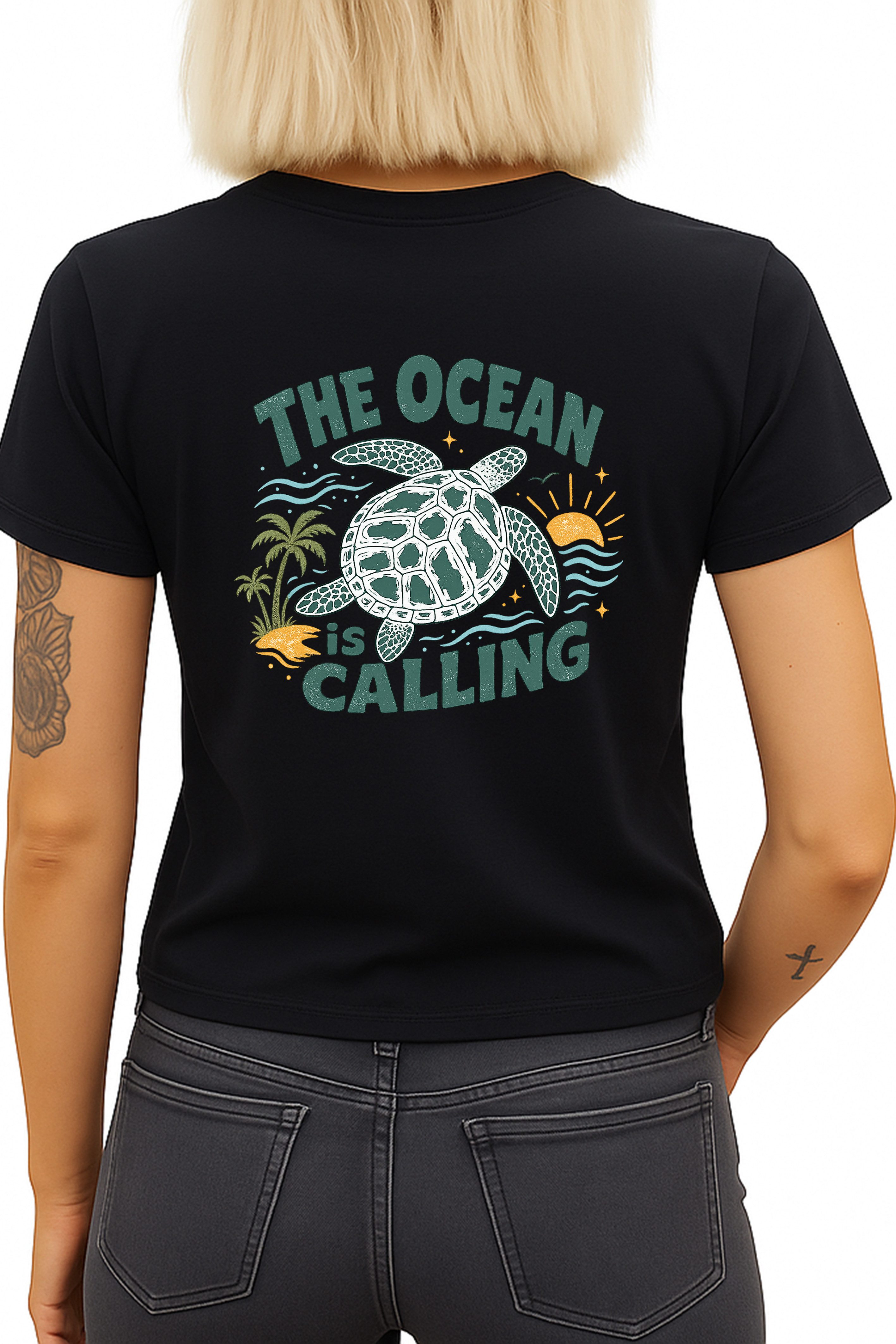 Banco T-Shirt Damen Shirt Classic Top Sommer Basic Ocean aus 100% Baumwolle