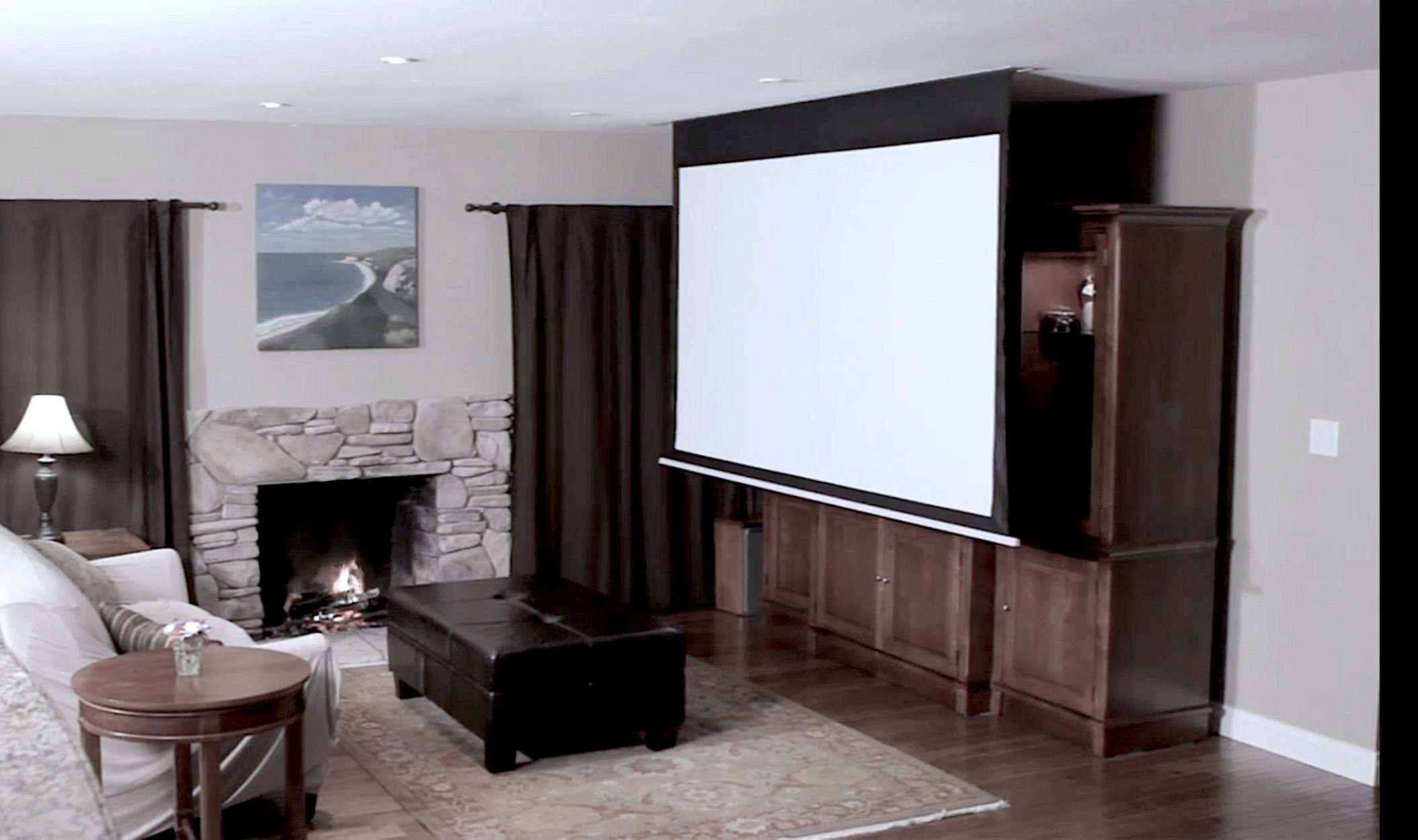 ELITE SCREENS EVANESCE B - DECKENEINBAU MOTORLEINWAND Motorleinwand (Weiß / 16:9 / 222 x 125 (Vorlauf 30cm)-MaxWhite FG (Fiber Glass)