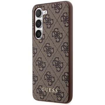 Guess Handyhülle Case Galaxy S24 Plus Kunstleder braun Logo golden 6,7 Zoll, Kantenschutz