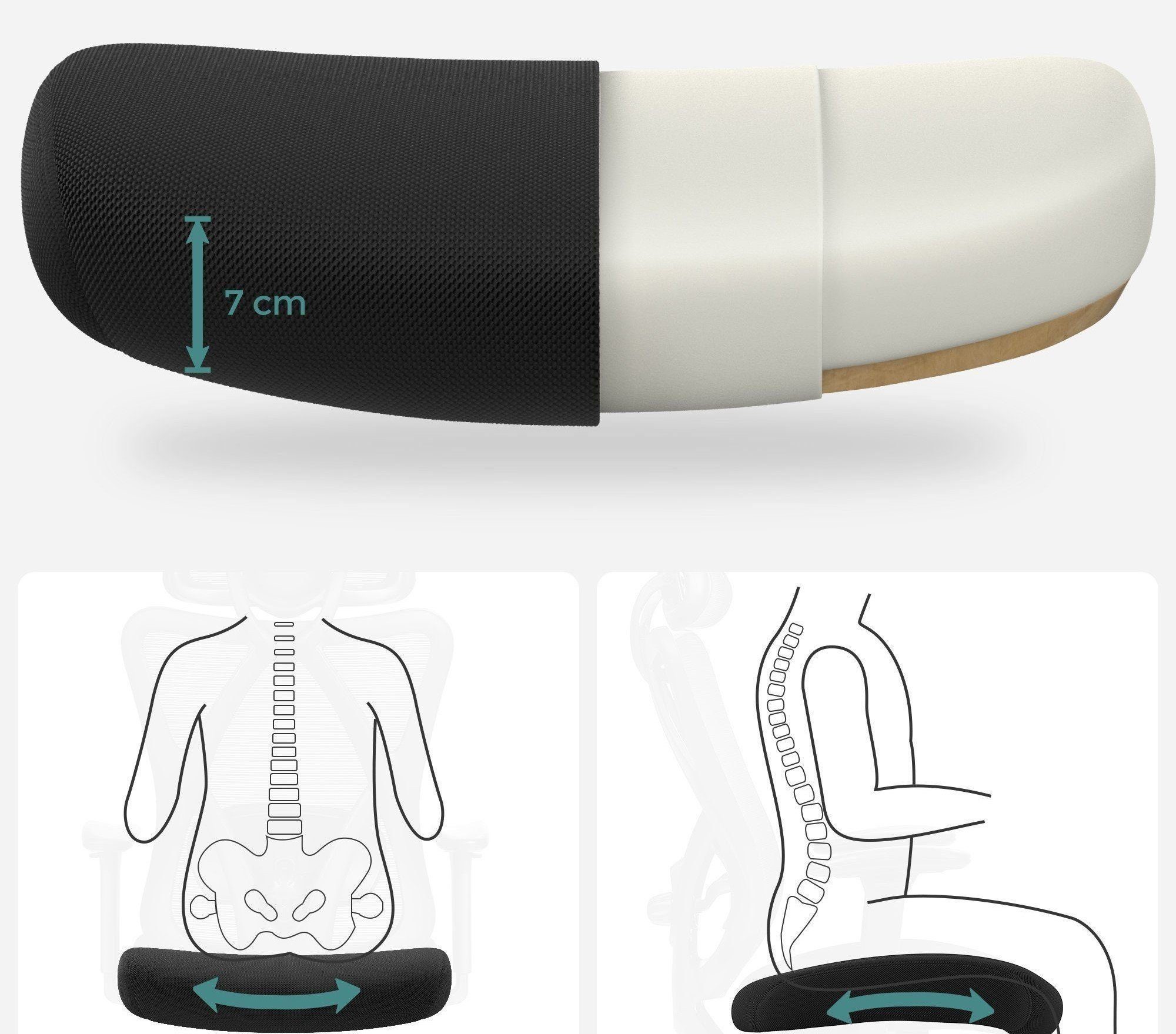 Lendenstütze ergonomisch, und Kopfstütze schwarz SONGMICS Bürostuhl, verstellbare