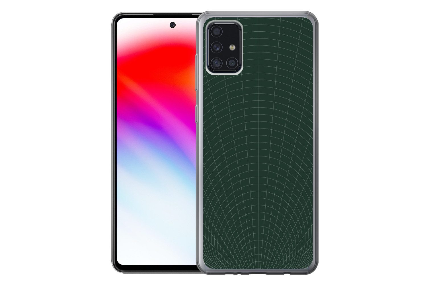 MuchoWow Handyhülle für Samsung Galaxy A52 5G Tunnellinien - Grün - Abstrakt, Smartphone-Bumper, Print, Handy Schutzhülle Dünn