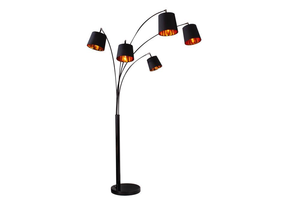 Wohnzimmer · Leuchtmittel, / mit riess-ambiente · Metall schwarz Lampenschirm LEVELS Stehlampe Retro · 205cm gold, ohne