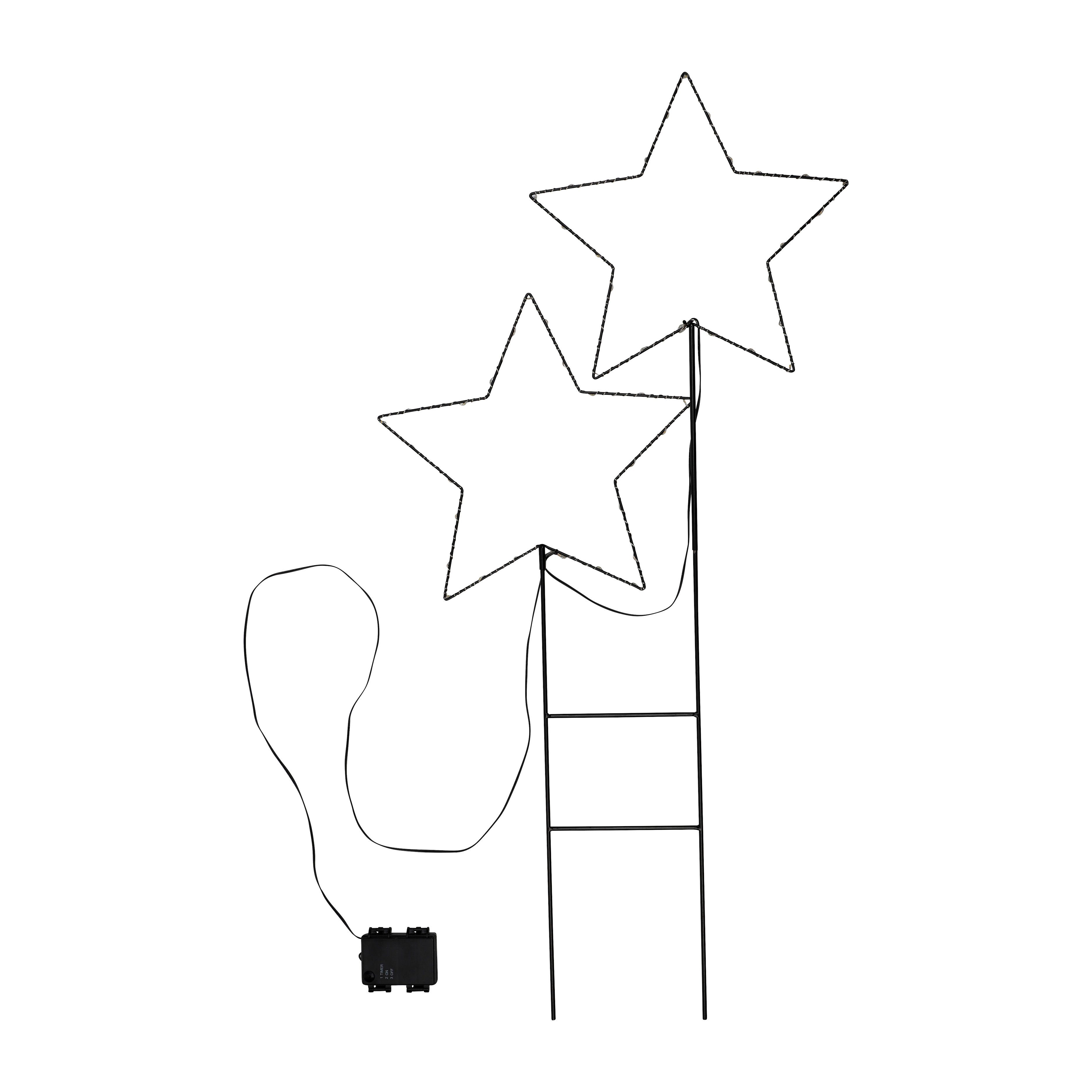 Spetebo LED Dekolicht LED Garten Stecker Sterne - 98 x 50 cm, An / Aus / Ti günstig online kaufen