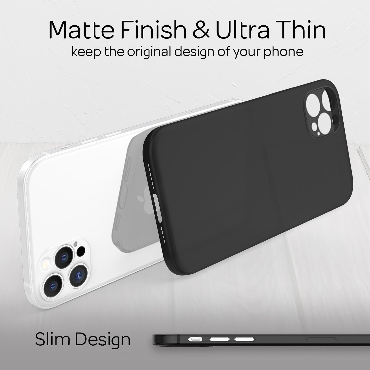 Nalia Smartphone-Hülle Apple iPhone 12 Pro 15,5 cm (6,1 Zoll), Extrem Dünnes Mattes Hardcase / 0,3mm Schlanke Hülle / Durchscheinend
