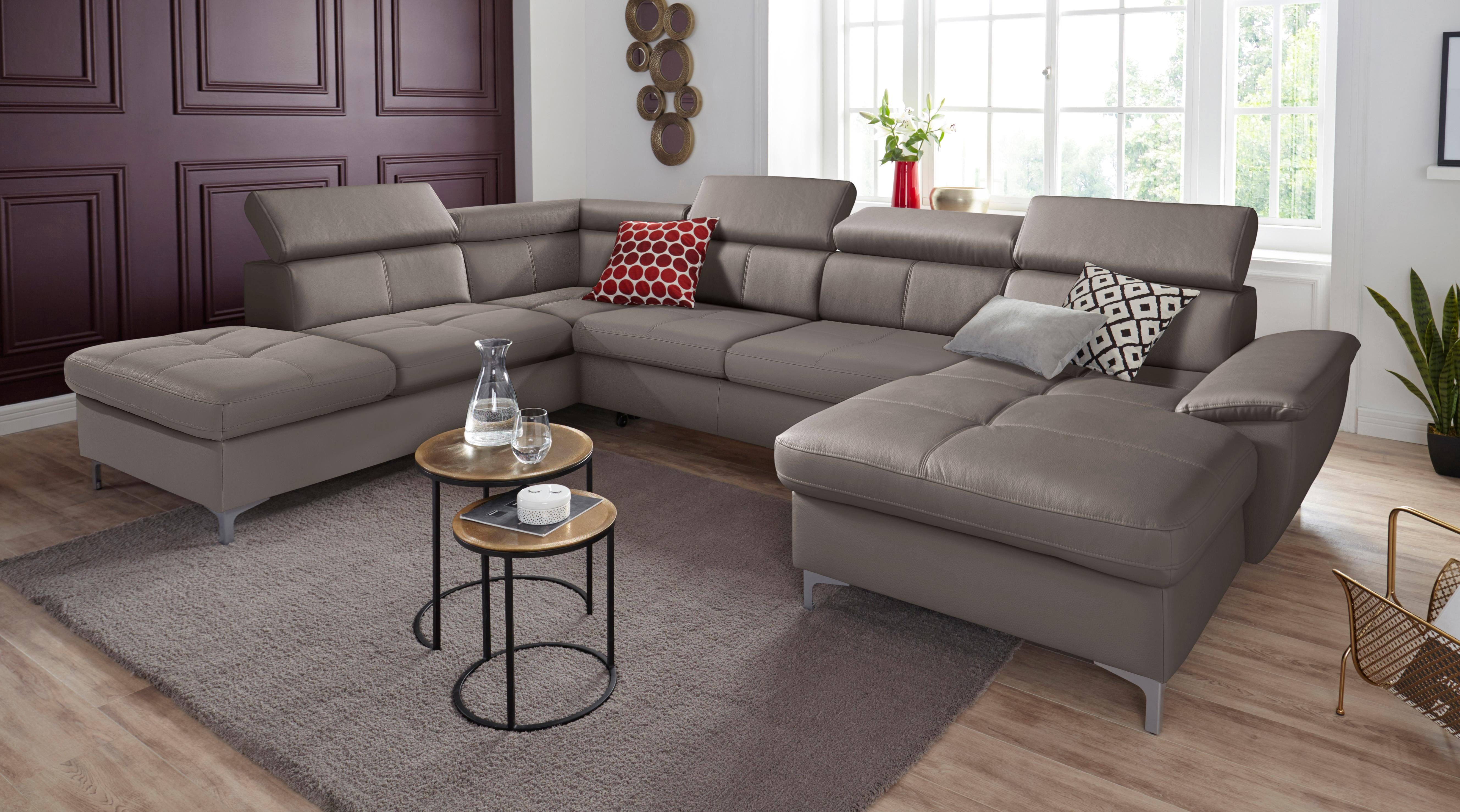 exxpo - sofa fashion Wohnlandschaft Azzano, U-Form, wahlweise mit Bettfunktion