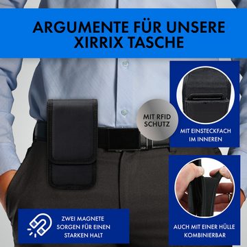 XiRRiX Gürteltasche Handy - Handytasche Gürtel - vertikal universal Tasche für Herren, mit Gürtelschlaufe, ideal für die Arbeit!