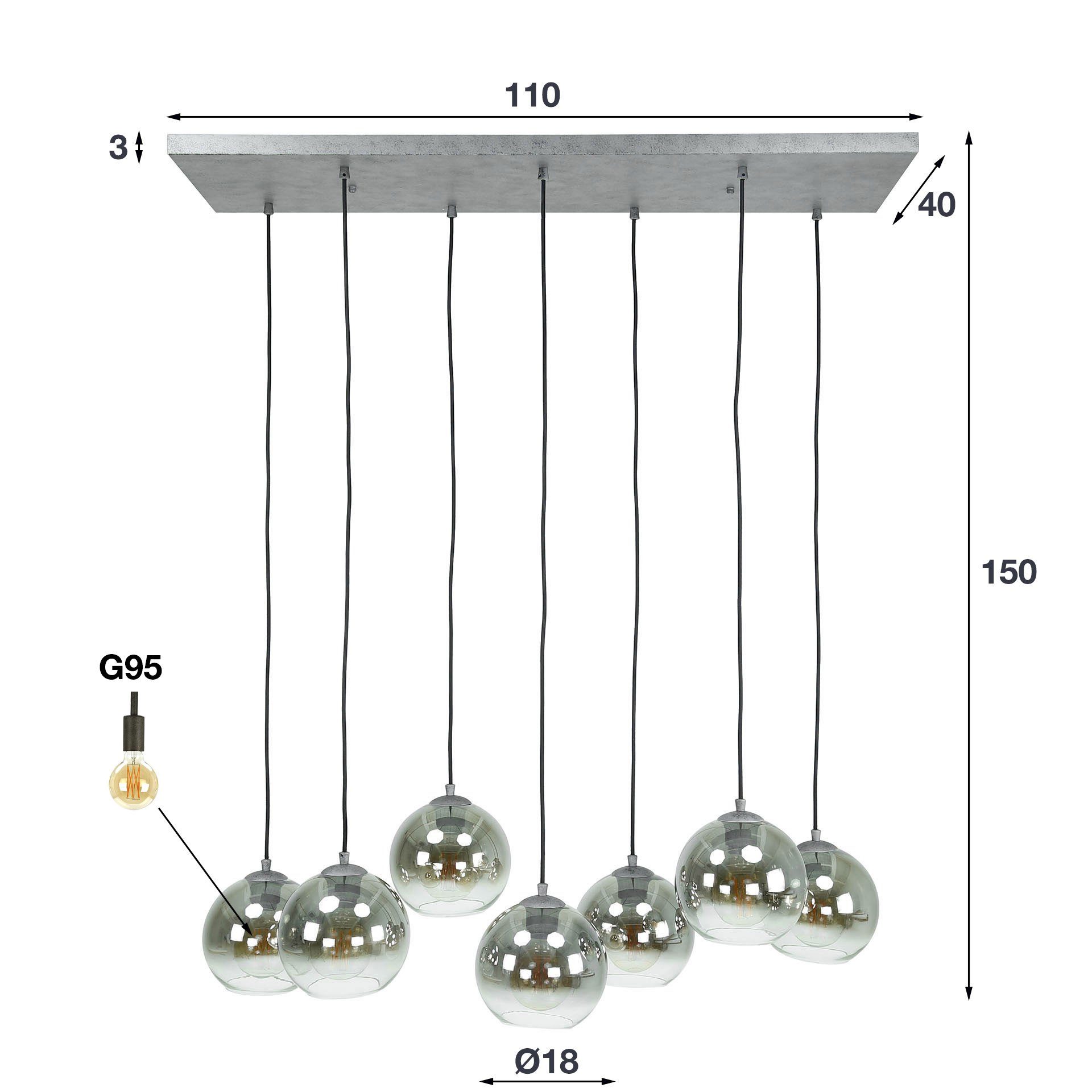 WohnAura Pendelleuchte Hängelampe Bubble 7-Flammig, Nein