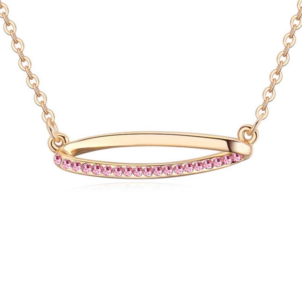 BUNGSA Ketten-Set Kette Pink Barrette Gold aus Messing Damen (1-tlg), Halskette Necklace