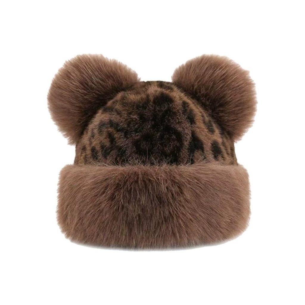 Zaewry Fellimitatmützen Winter-Fischerhut aus Kunstfell für Damen,warmer, flauschiger Nerz-Hut plüschiger, dicker Fischerhut für Mädchen und Damen